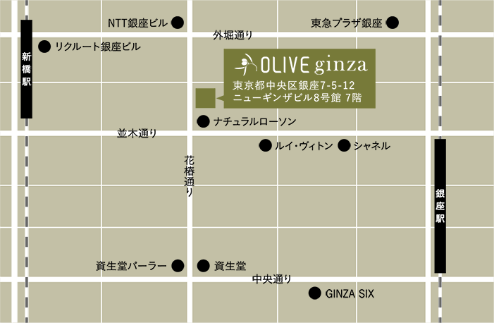 OLIVE ginza（オリーブ銀座）アクセスマップ